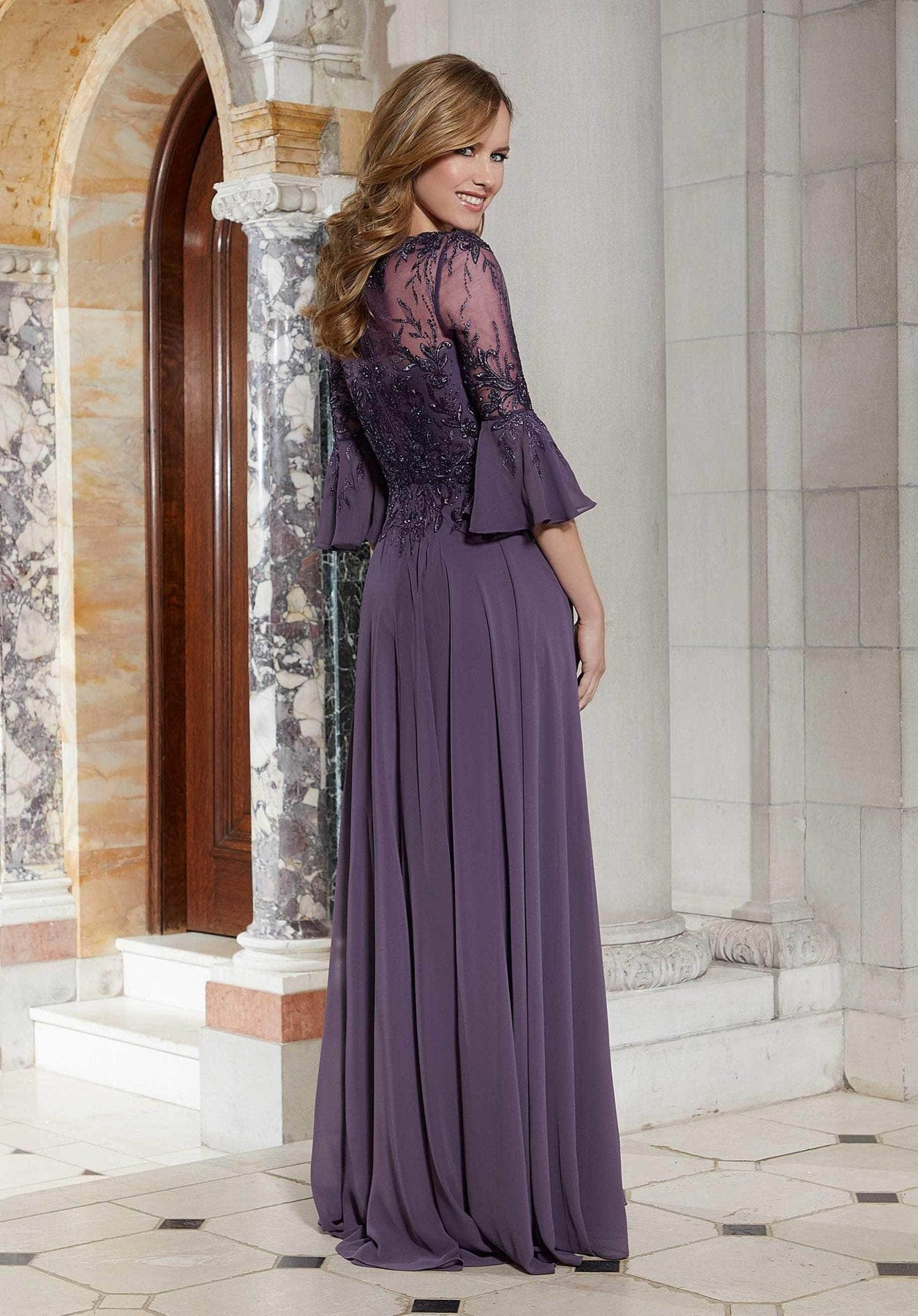 Mori Lee 7263 - Metallic Lace A-Line Evening Dres Special Occasion Dress