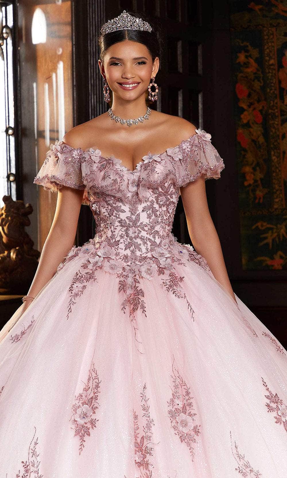 Mori Lee 89333 - Flutter Off Shoulder Bow Ballgown Ball Gowns