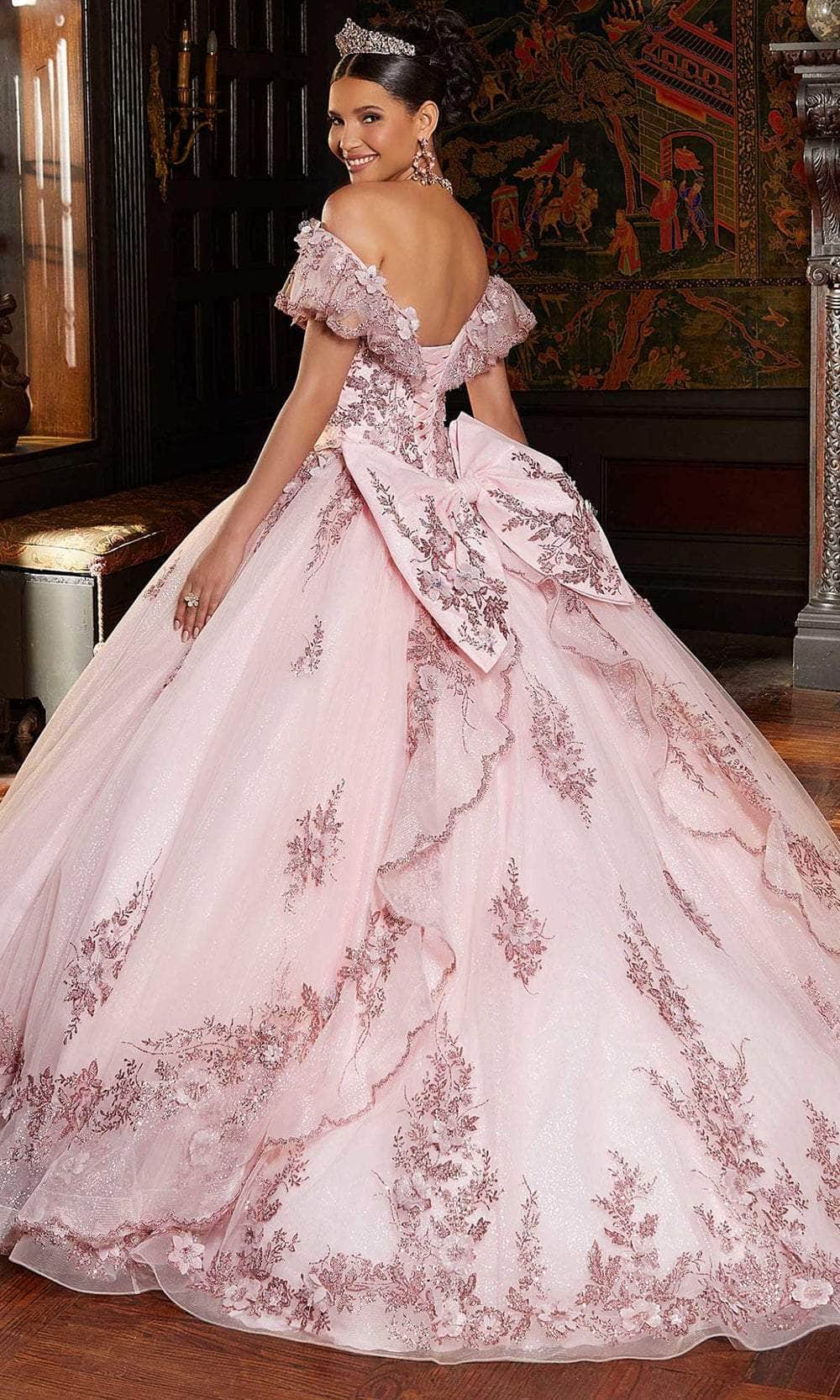 Mori Lee 89333 - Flutter Off Shoulder Bow Ballgown Ball Gowns