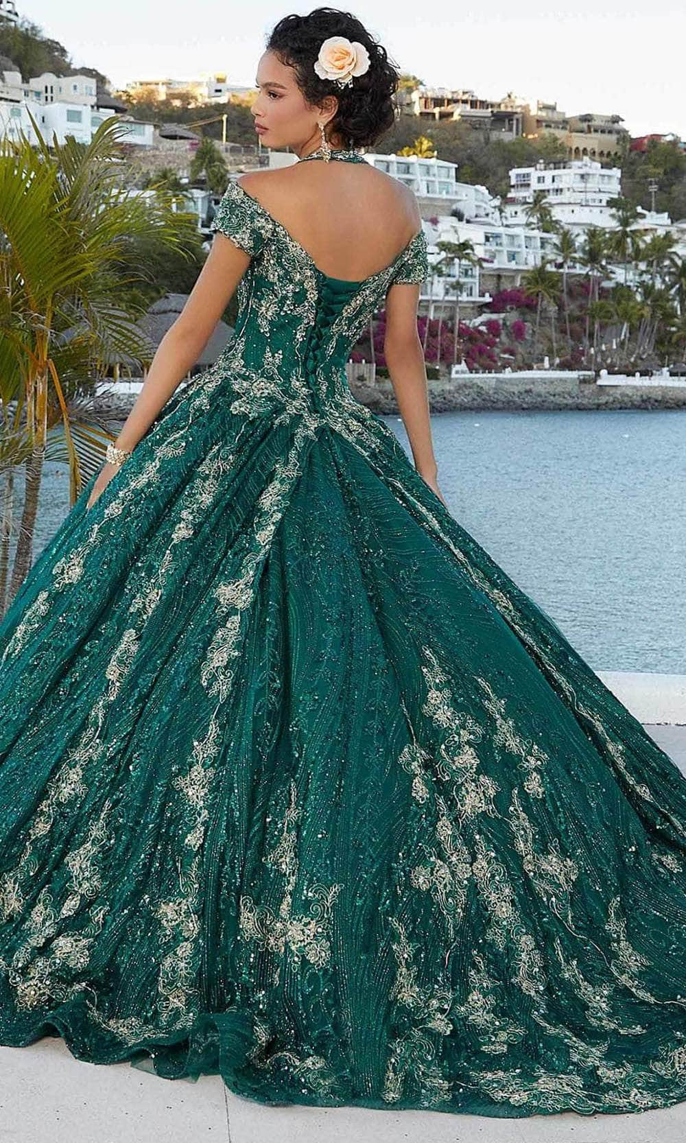 Mori Lee 89351 - Queen Anne Neck Quinceanera In Green