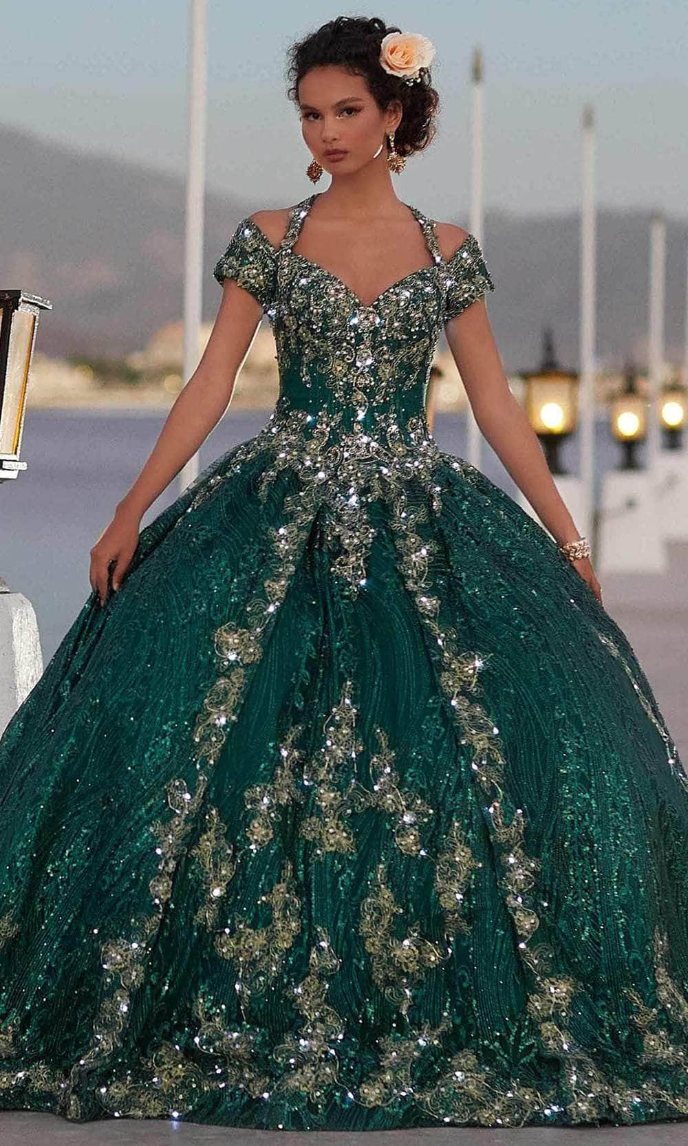 Mori Lee 89351 - Queen Anne Neck Quinceanera In Green