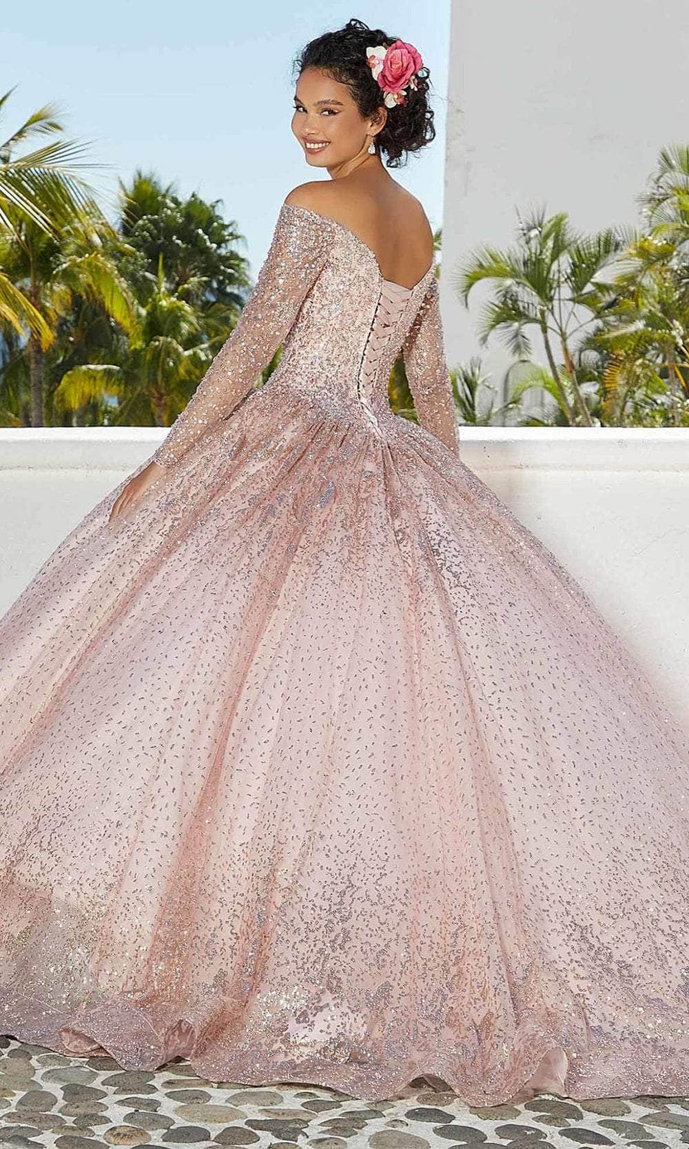 Mori Lee 89355 - Beaded Long Sleeves Quinceñera Dress Prom Dresses