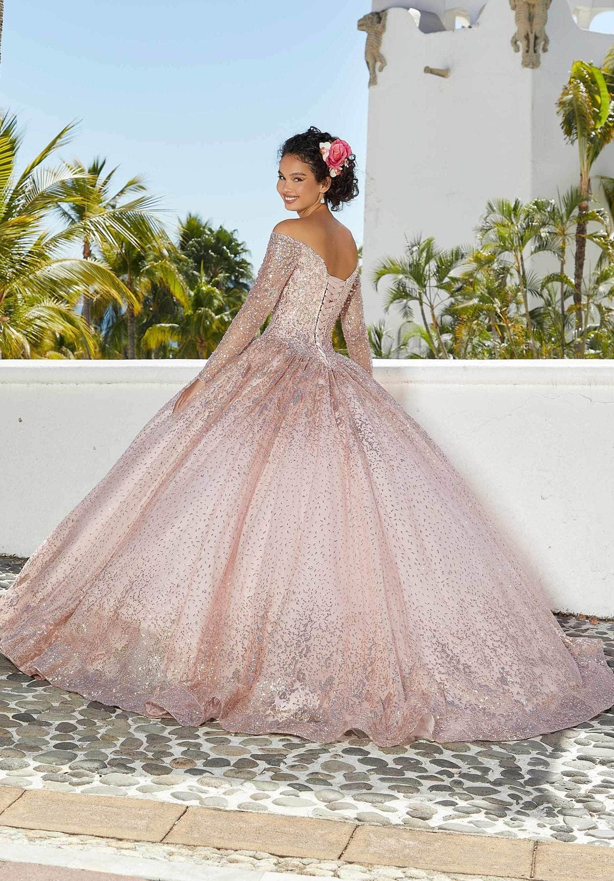 Mori Lee 89355 - Beaded Long Sleeves Quinceñera Dress Special Occasion Dress