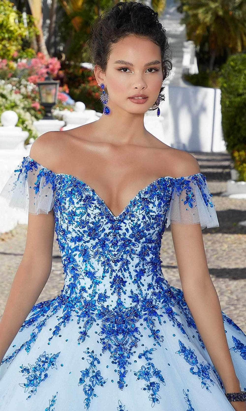Mori Lee 89365 - Beaded Off-shoulder Ballgown Ball Gowns