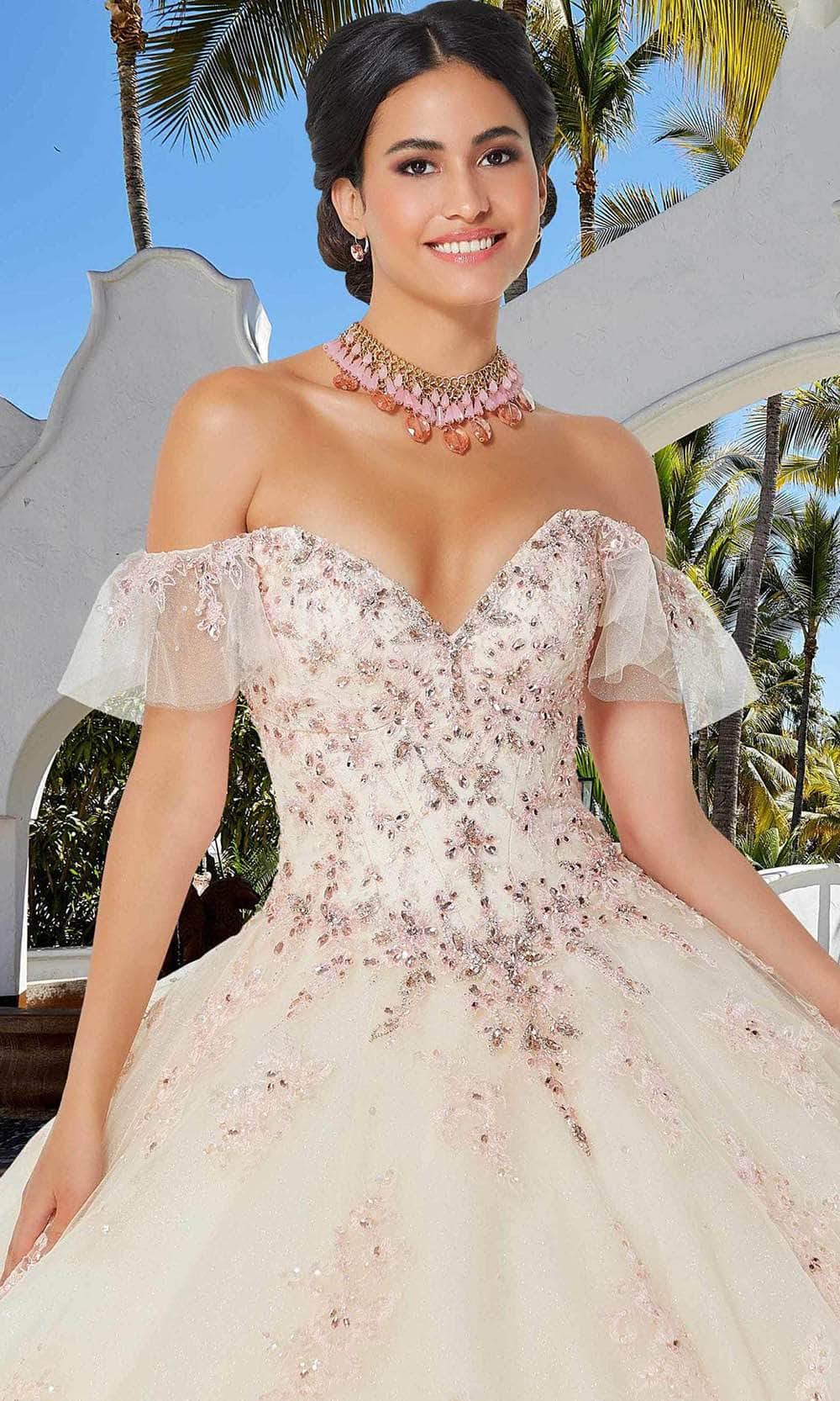 Mori Lee 89365 - Beaded Off-shoulder Ballgown Ball Gowns