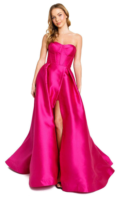Nicole Bakti 7212 - Strapless Fitted A-line Prom Dress Special Occasion Dress 0 / Fuchsia