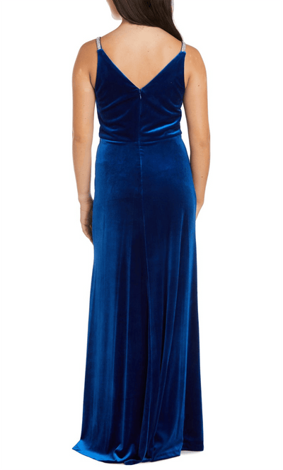 Nightway 22093 - Rhinestone Accent V-Neck Evening Gown Special Occasion Dress