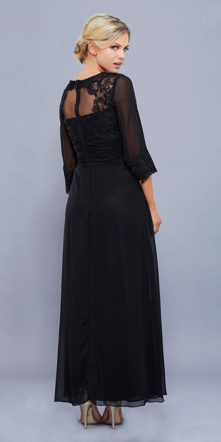 Nox Anabel - 5101 Quarter Length Sleeve Empire Long Formal Dress Special Occasion Dress