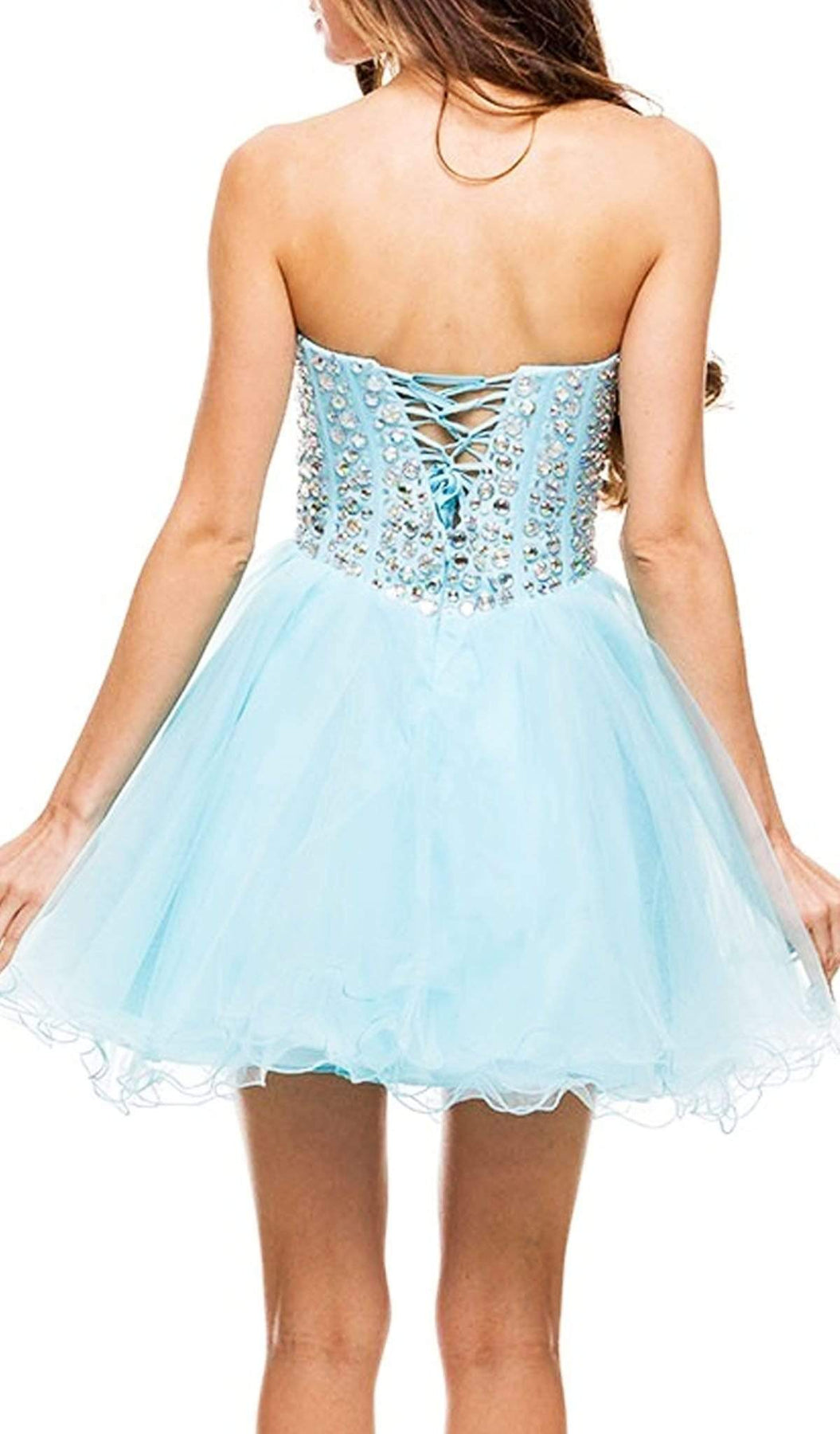 Nox Anabel - 6015 Sweetheart Neckline Corset Style Cocktail Dress Special Occasion Dress
