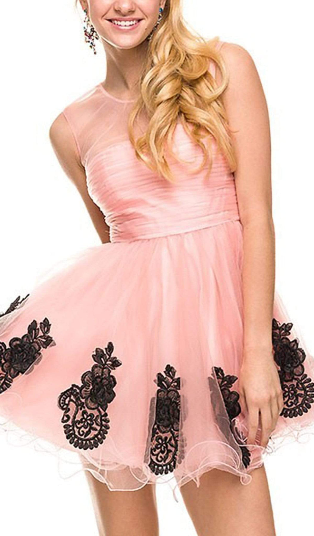 Nox Anabel - 6037 Ruched Illusion Neck Dress Special Occasion Dress