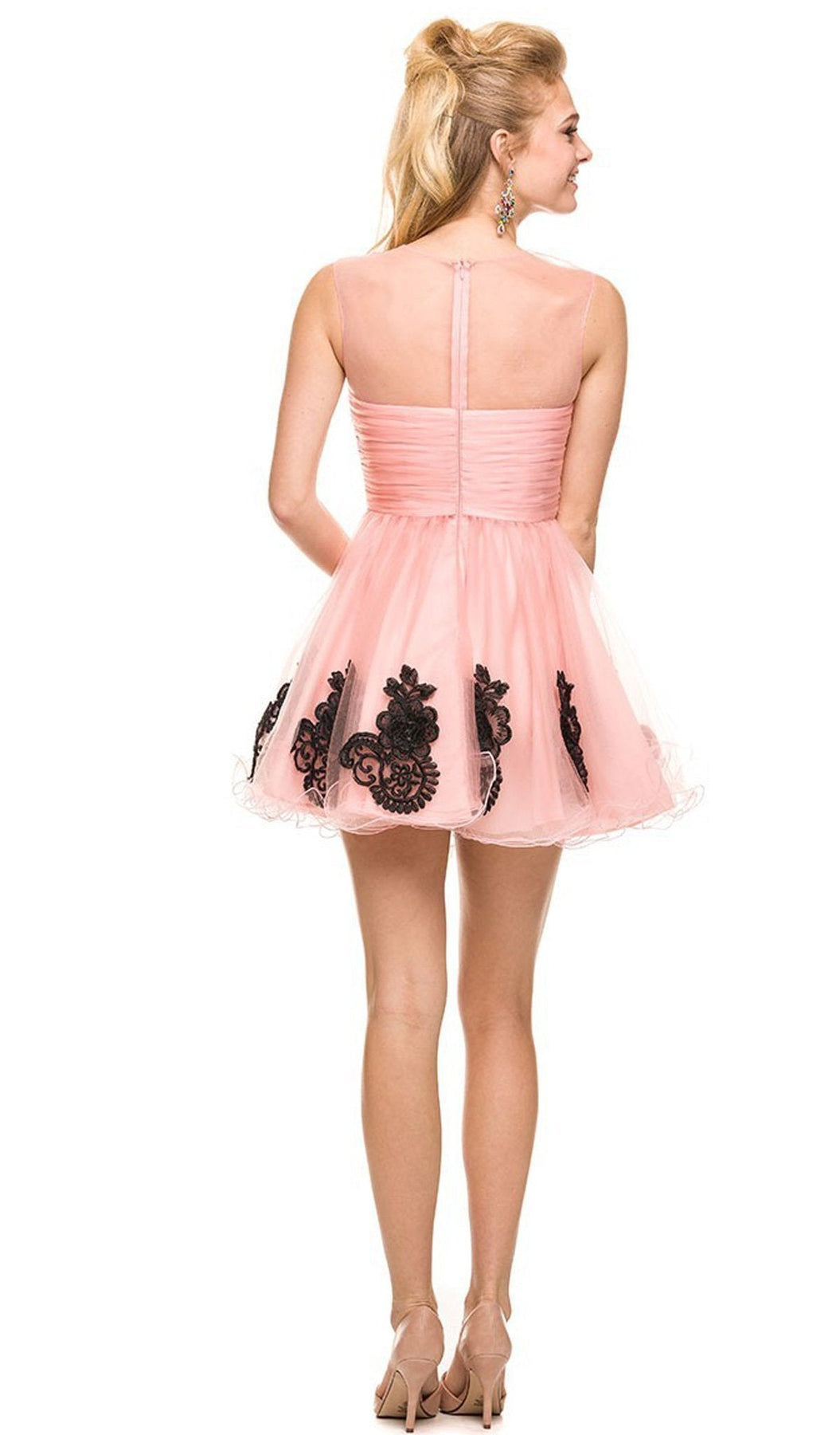 Nox Anabel - 6037 Ruched Illusion Neck Dress Special Occasion Dress