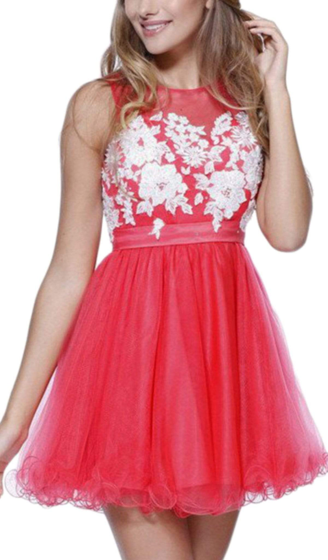 Nox Anabel - 6040 Embroidered Illusion Neck Dress Special Occasion Dress