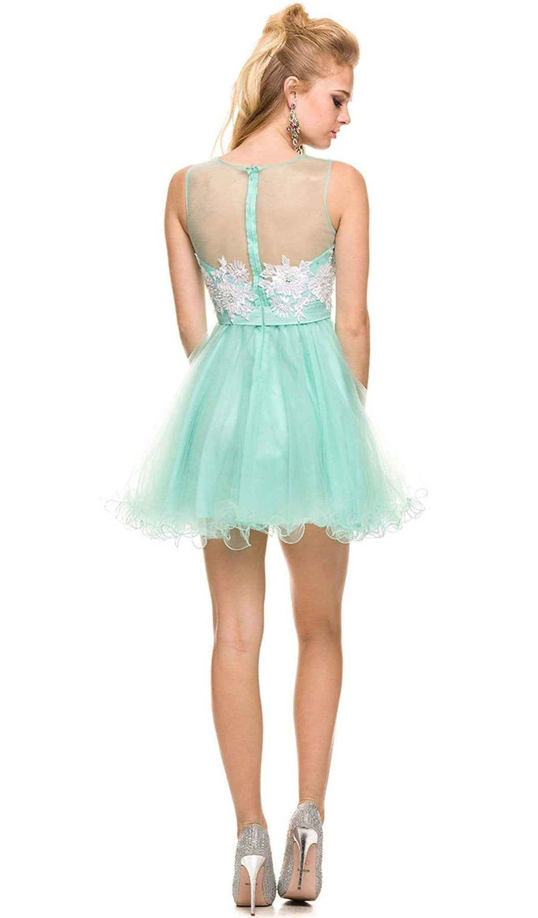 Nox Anabel - 6040 Embroidered Illusion Neck Dress Special Occasion Dress