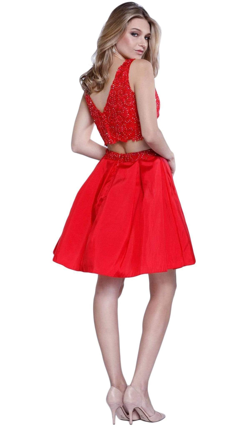 Nox Anabel - 6054 Embellished Bateau Neck Dress Special Occasion Dress