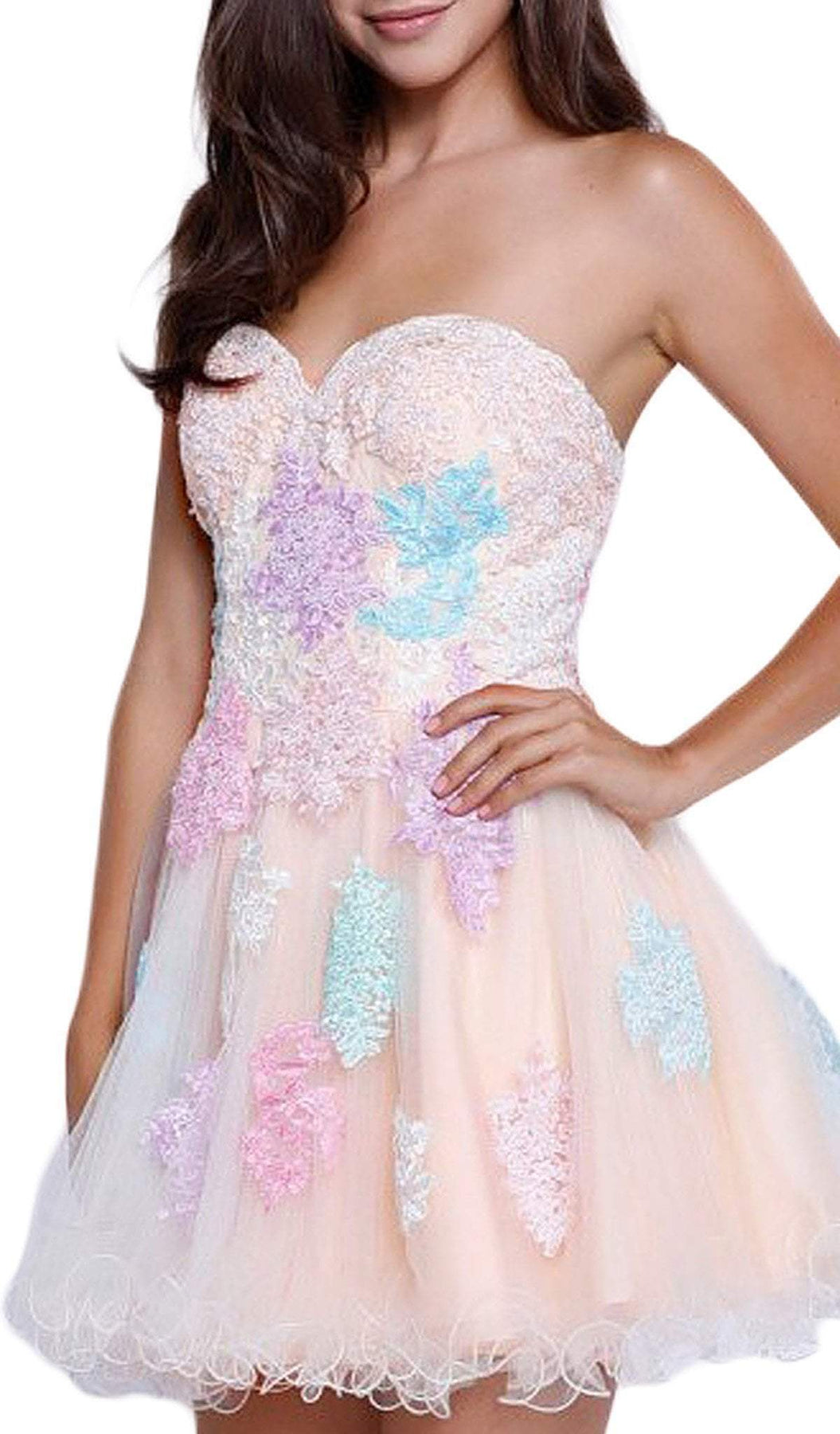 Nox Anabel - 6055 Strapless Tulle Cocktail Dress Special Occasion Dress