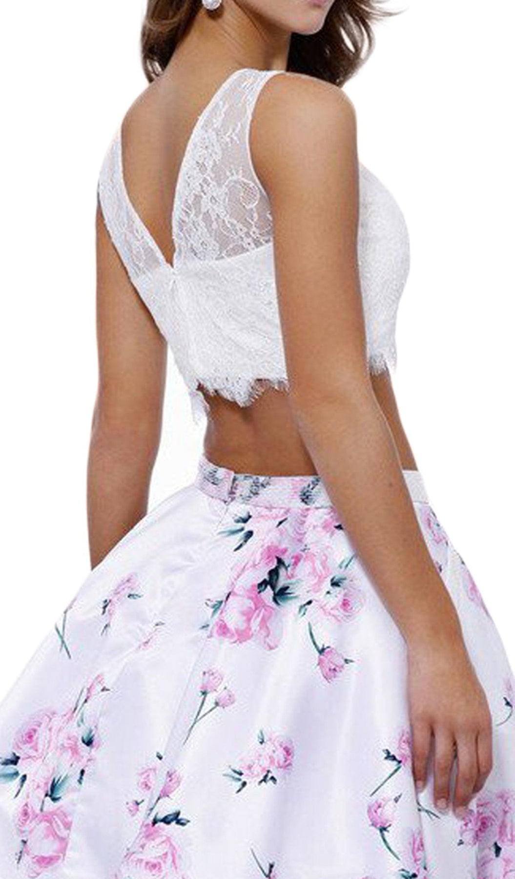 Nox Anabel - 6221 Two-Piece Bateau Floral A-Line Cocktail Dress Special Occasion Dress