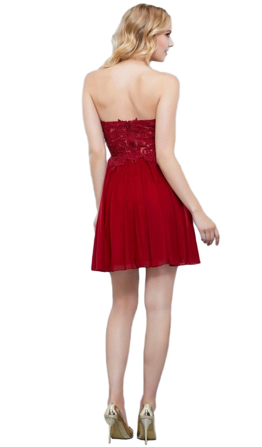 Nox Anabel - 6314 Strapless Embellished Sweetheart Cocktail Dress Cocktail Dresses