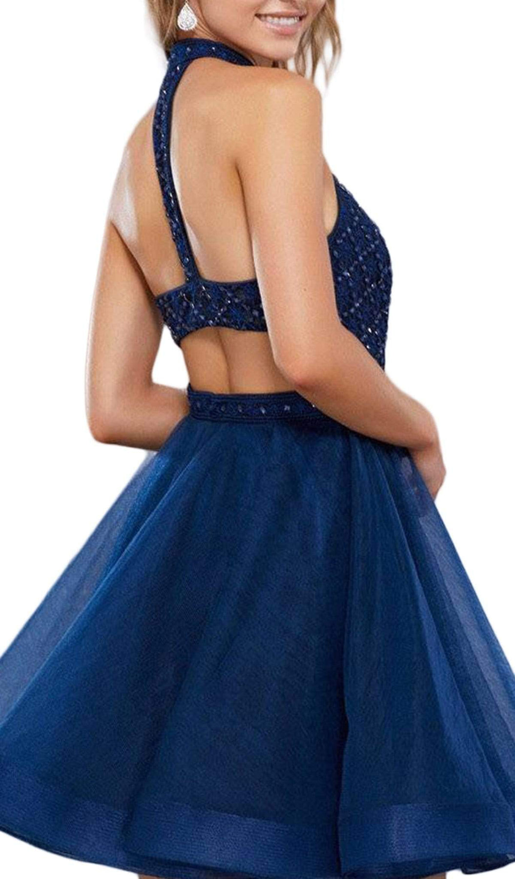 Nox Anabel - 6316 Illusion High Halter A-line Dress Special Occasion Dress