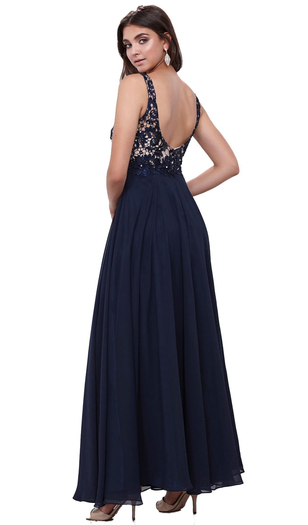 Nox Anabel - 8297 Sleeveless Lace Bodice A-Line Evening Dress Special Occasion Dress