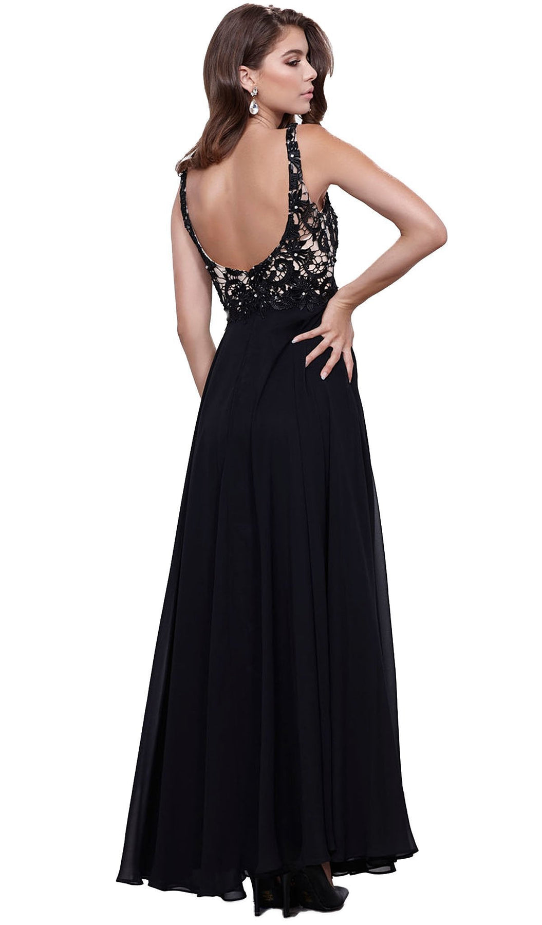 Nox Anabel - 8297 Sleeveless Lace Bodice A-Line Evening Dress Special Occasion Dress
