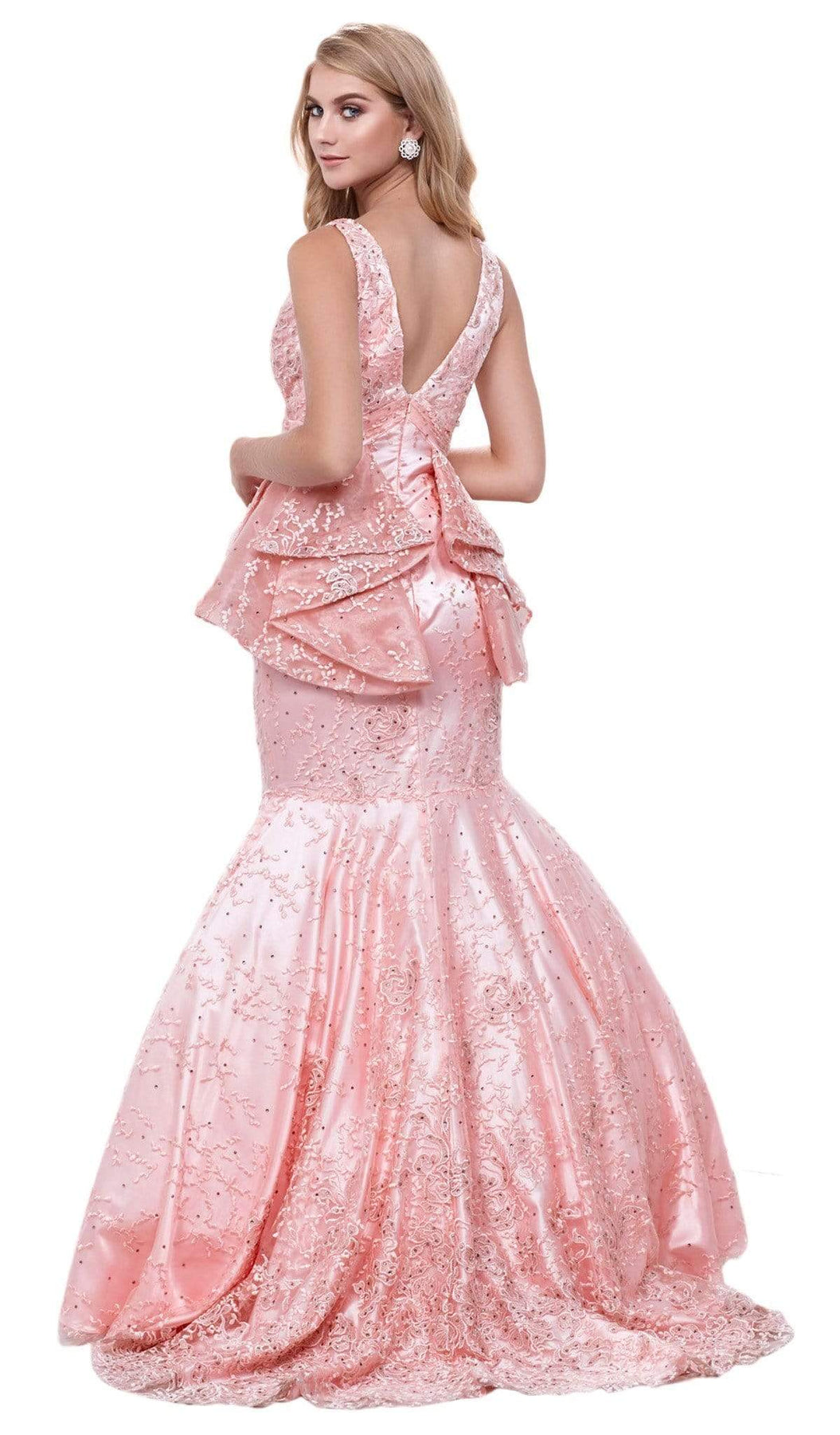 Nox Anabel - 8311 Embellished Sleeveless Ruffled Peplum Evening Gown Special Occasion Dress