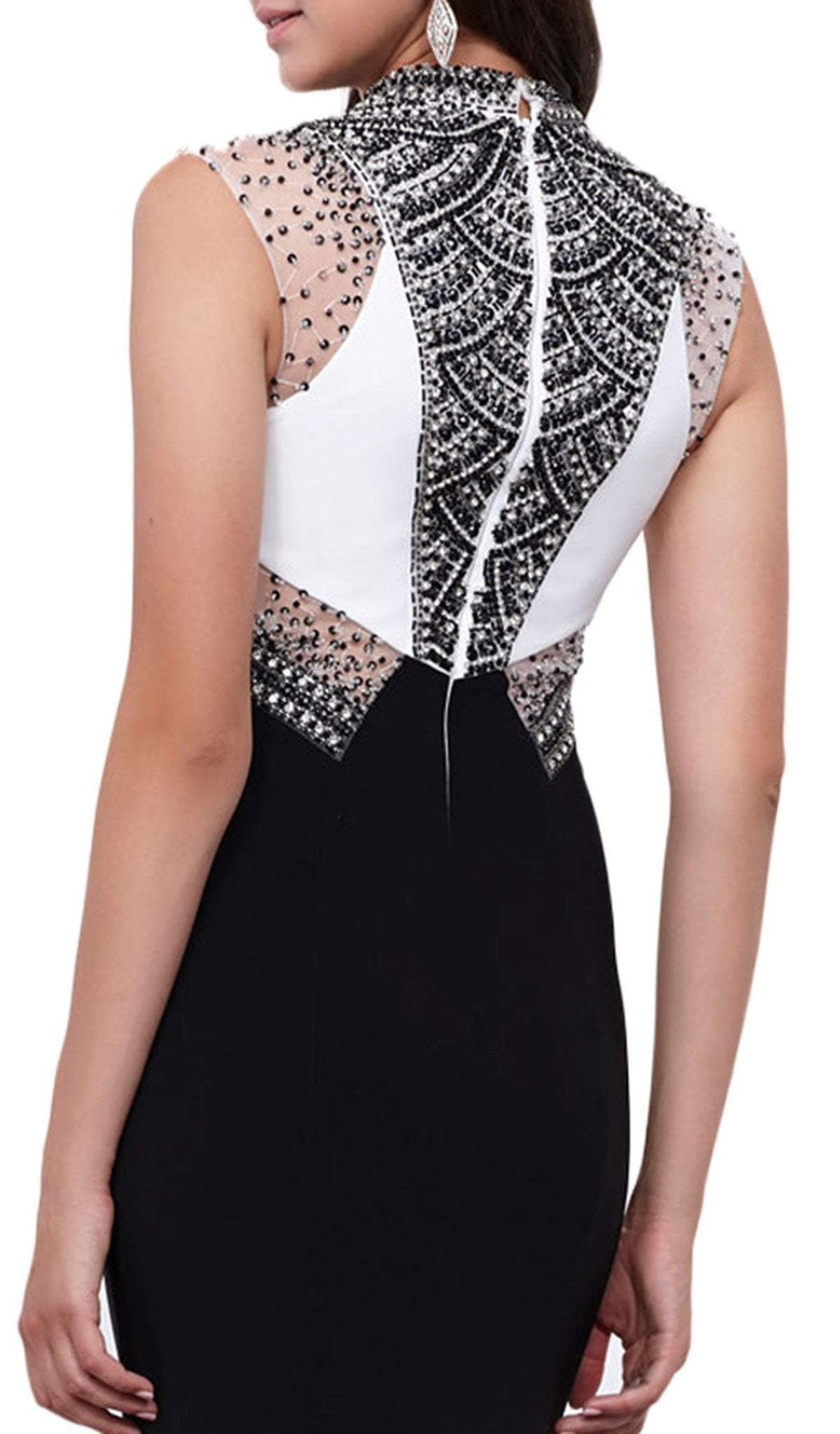 Nox Anabel - 8364 Contrast Jewel Illusion Paneled Evening Gown Special Occasion Dress