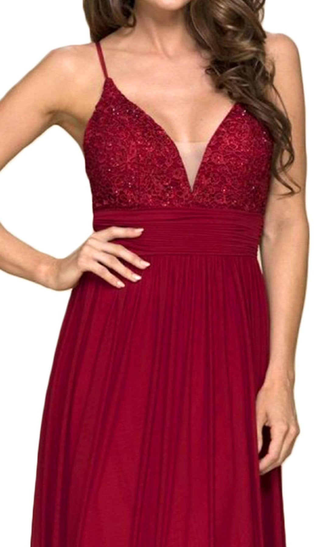 Nox Anabel - A070 Ornate Bodice Empire A-Line Gown Special Occasion Dress