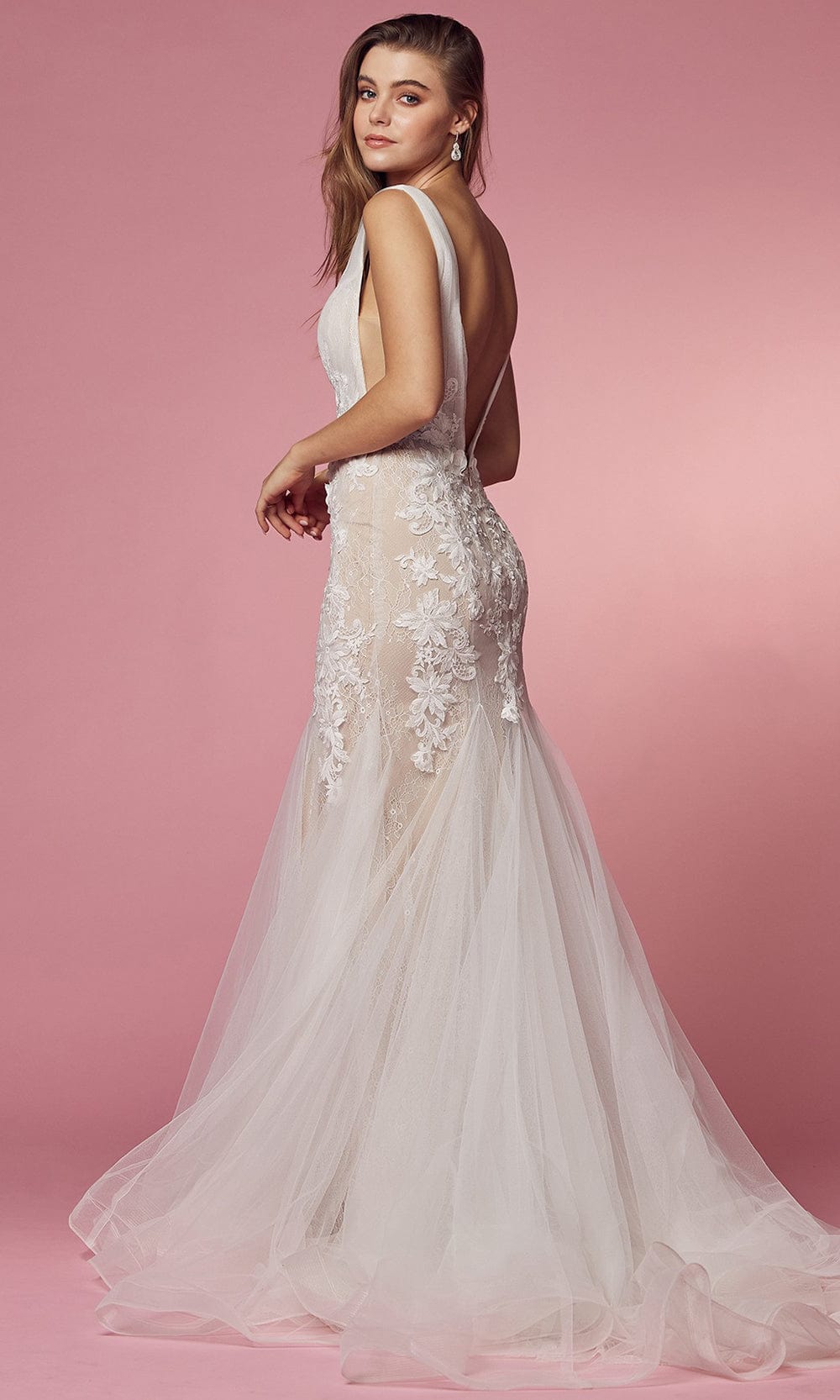 Nox Anabel Bridal JE917 - Plunging V-Neck Bridal Gown Bridal Dresses