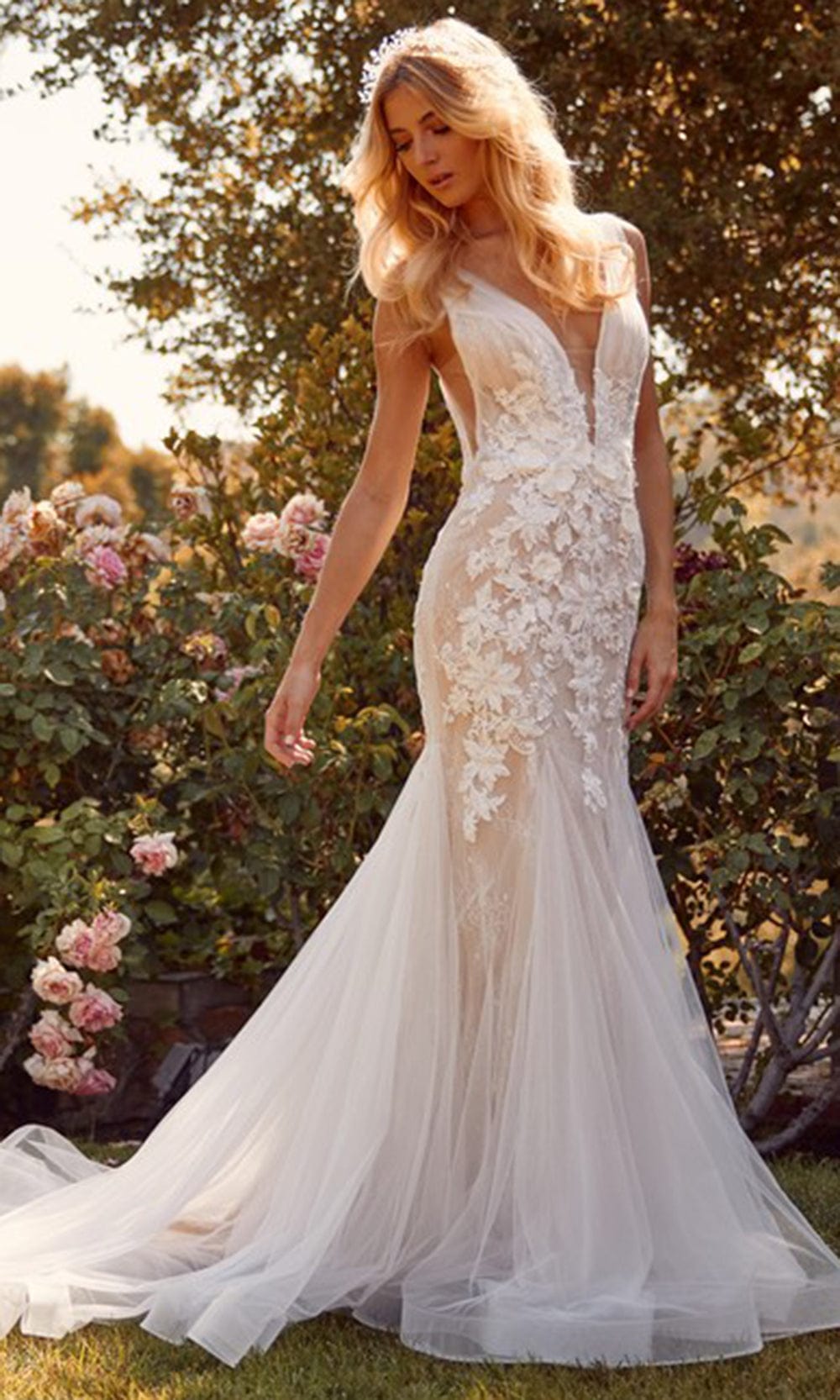 Nox Anabel Bridal JE917 - Plunging V-Neck Bridal Gown Bridal Dresses
