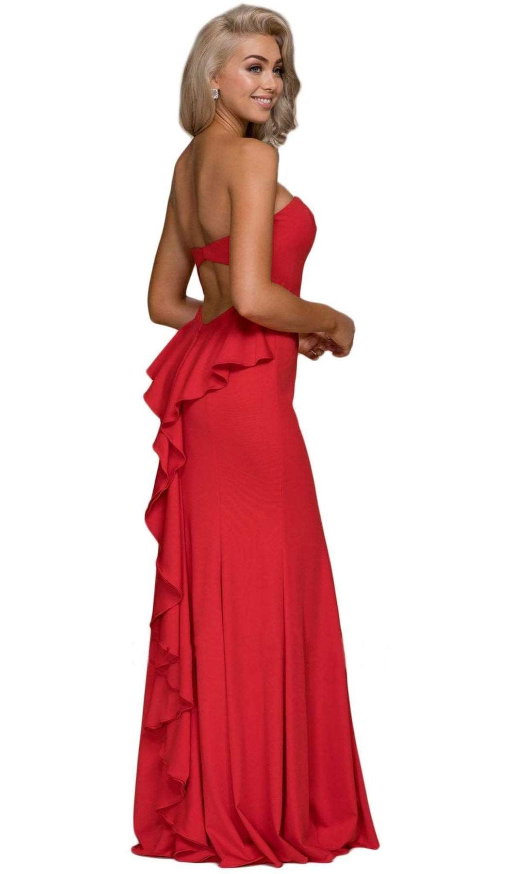 Nox Anabel - E002 Strapless Sweetheart Ruffled Sheath Dress Special Occasion Dress