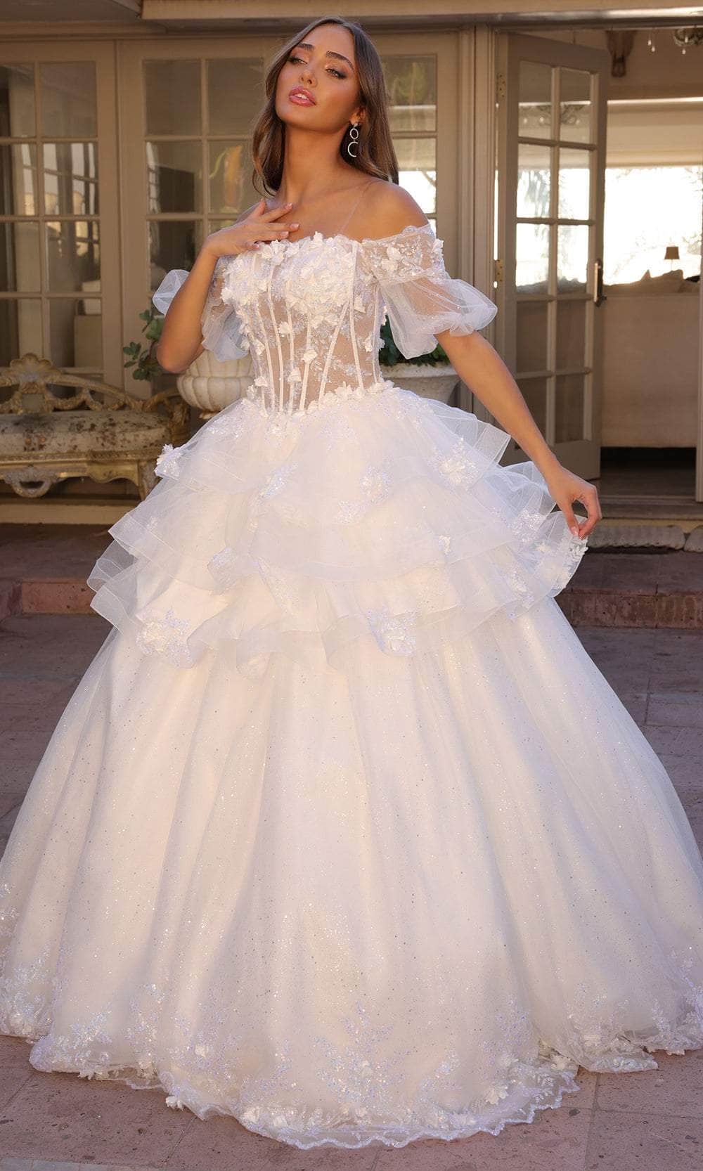 Nox Anabel H1360 - Off Shoulder Ruffle Evening Dress Special Occasion Dresses
