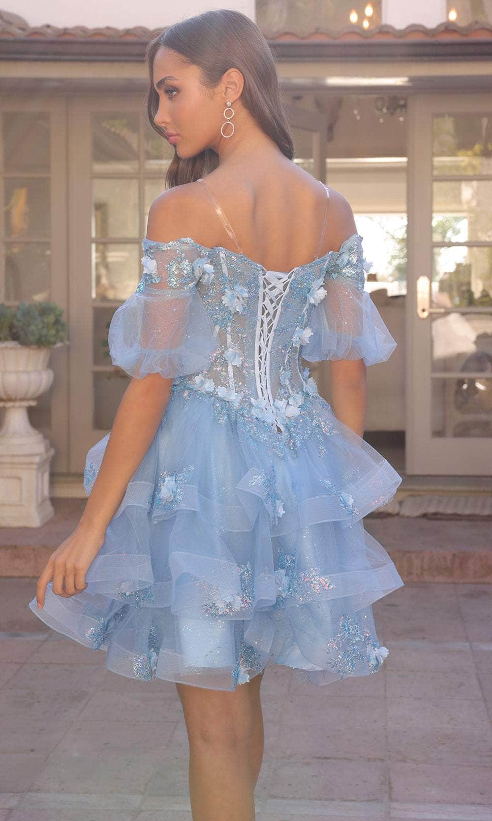 Nox Anabel H1360 - Off Shoulder Ruffle Evening Dress Special Occasion Dresses