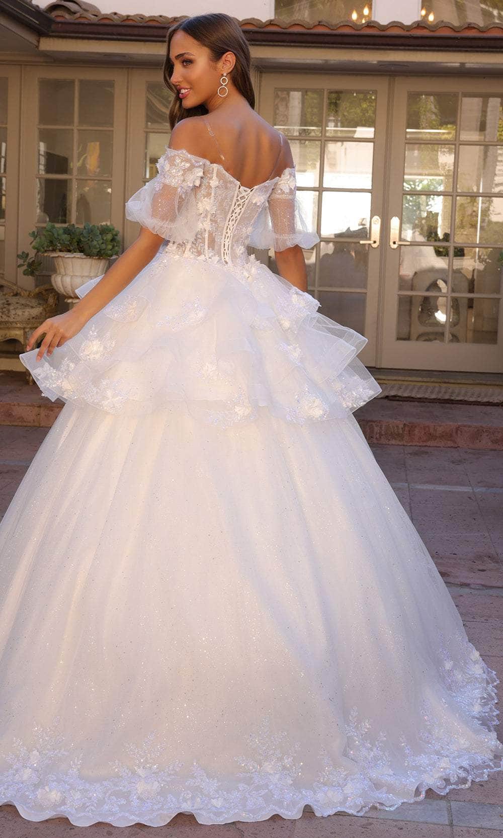 Nox Anabel H1360 - Off Shoulder Ruffle Evening Dress Special Occasion Dresses