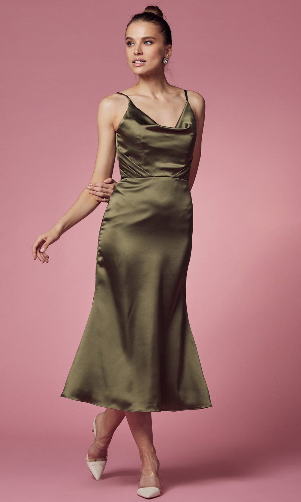 Nox Anabel R1027 - Tea Length Trumpet Dress