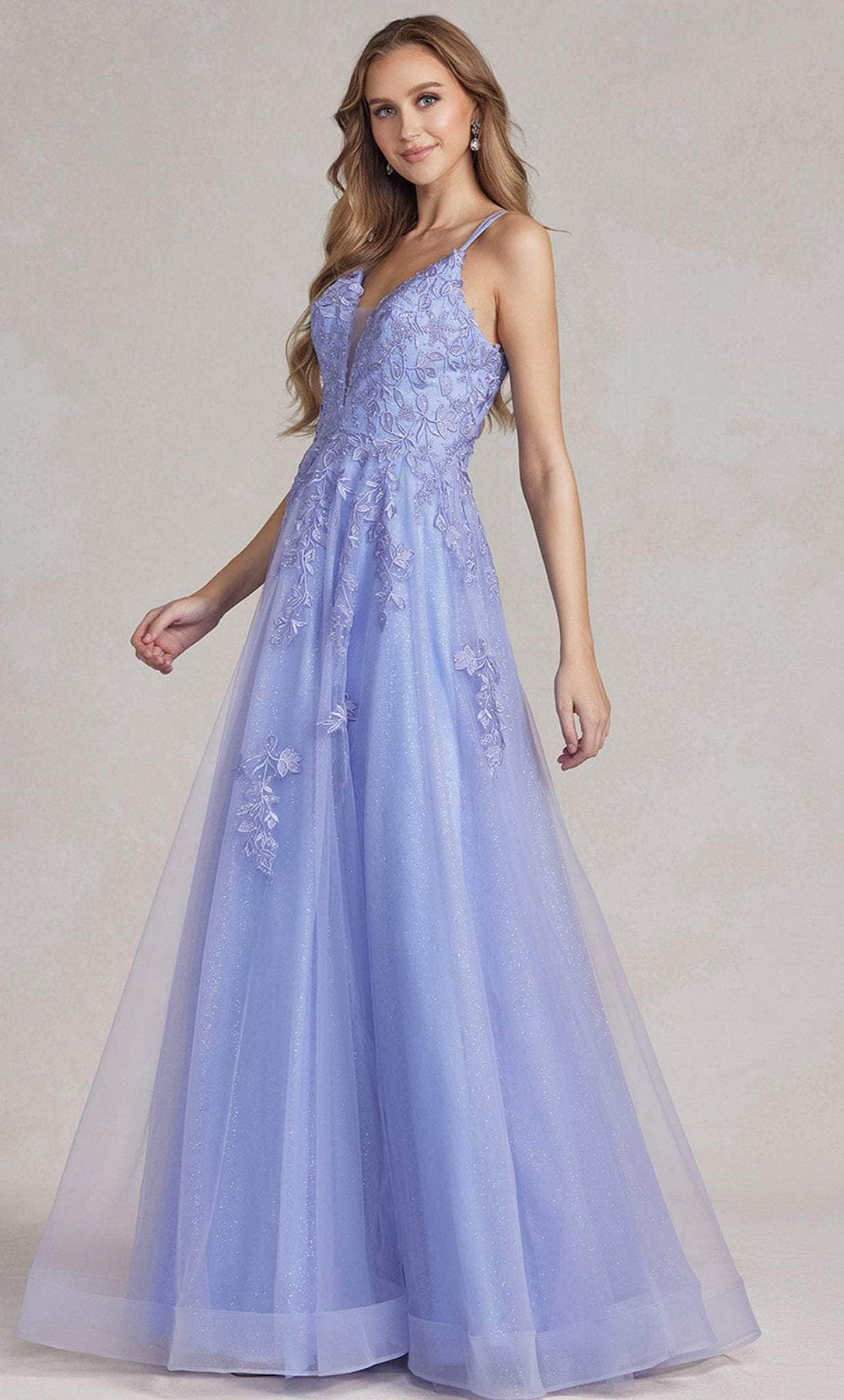 Nox Anabel T1136 - Plunging V-Neck A-line Dress Prom Dresses