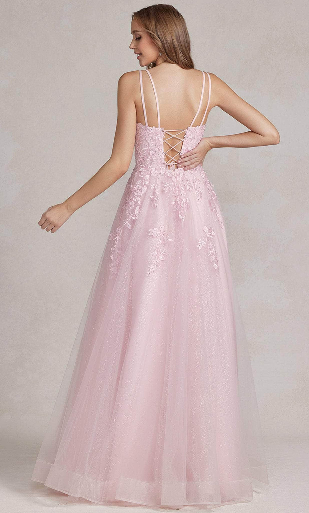 Nox Anabel T1136 - Plunging V-Neck A-line Dress Prom Dresses