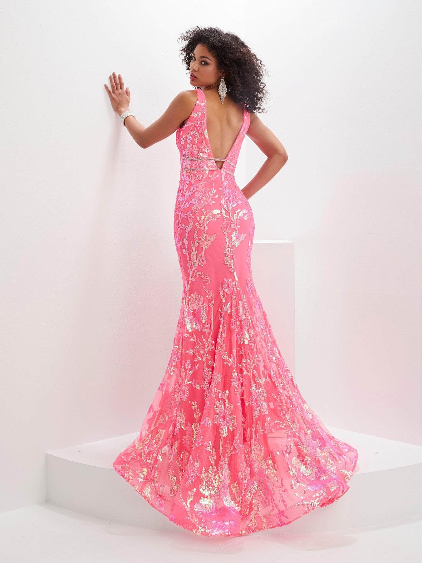 Panoply 14124 - Sequin Plunging Evening Gown Evening Dresses