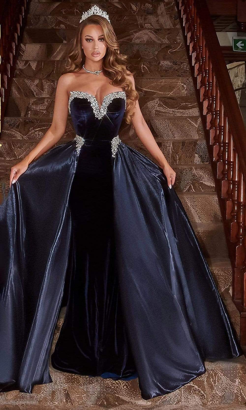 portia and scarlett navy blue dress Portia and Scarlett Prom PS22552 Girli Girl Boutique