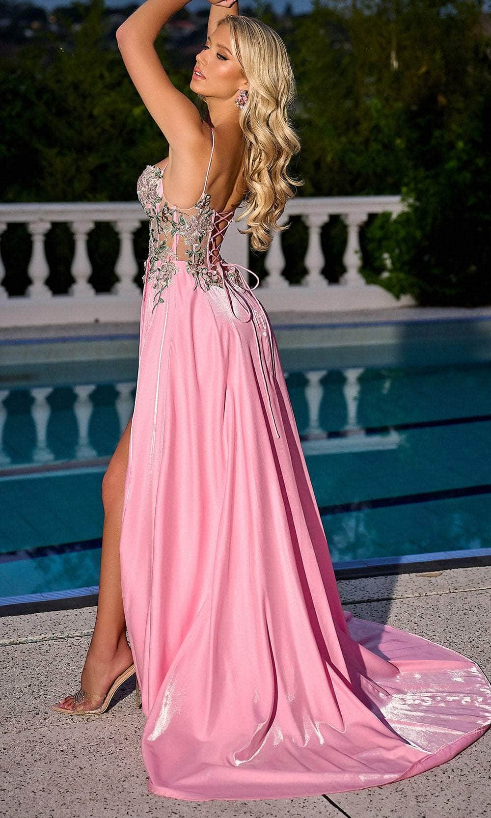 Portia and Scarlett PS24258 - Lace-Up Back A-Line Prom Gown Special Occasion Dress