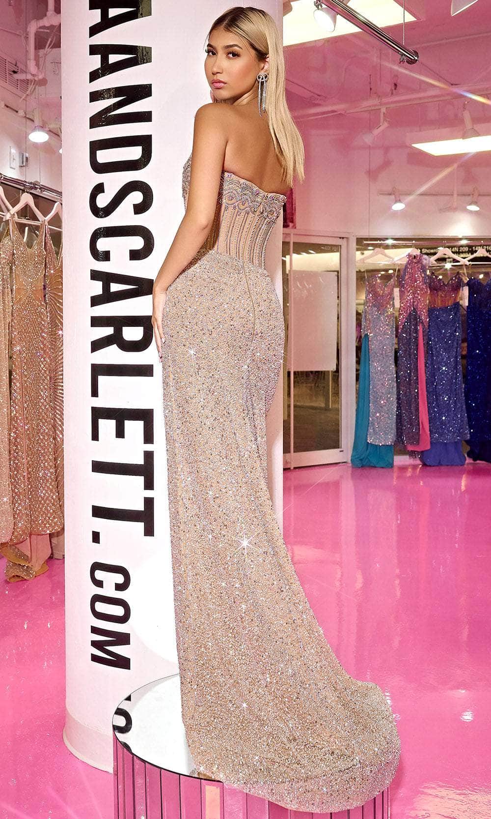 Portia and Scarlett PS24877C - Embellished Corset Evening Gown Special Occasion Dress