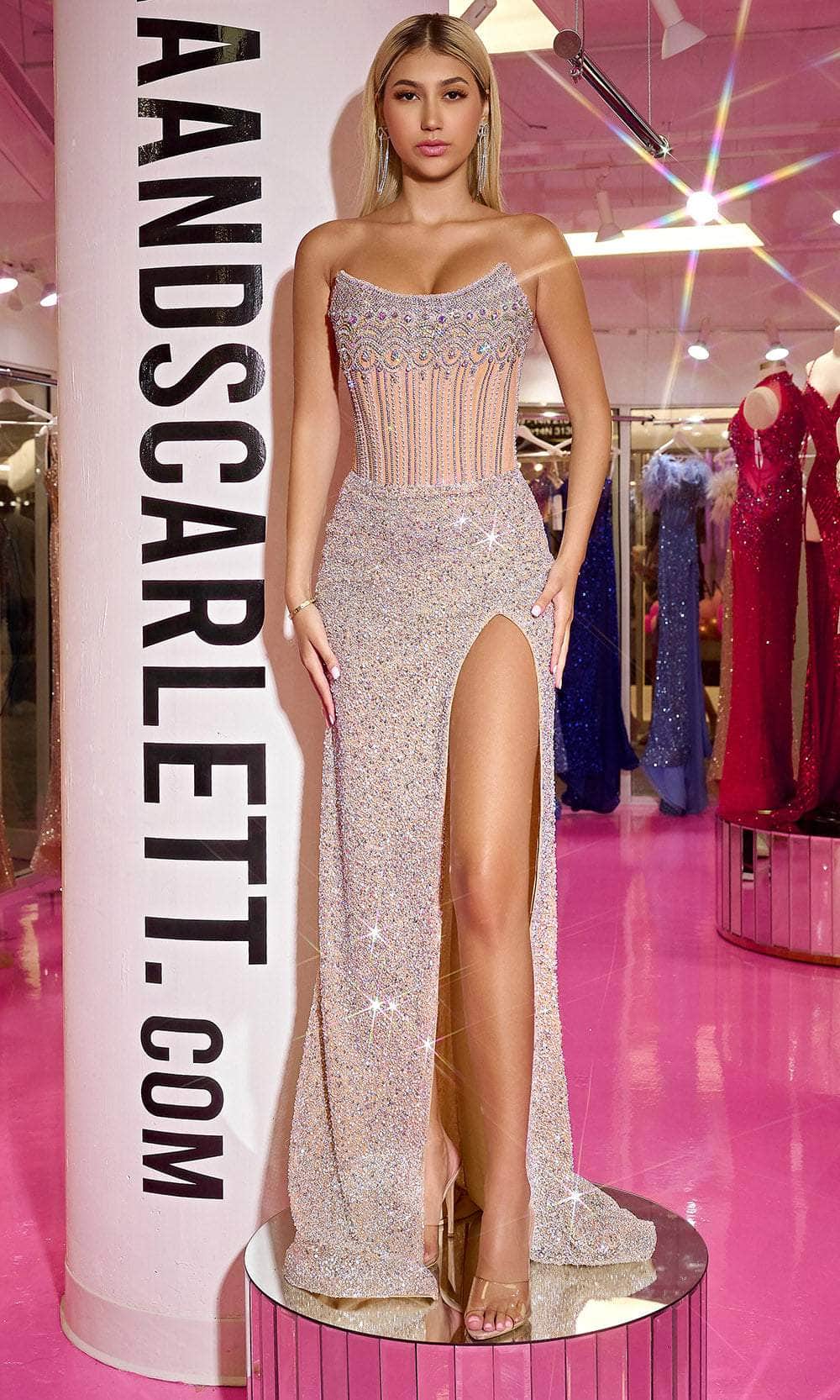 Portia and Scarlett PS24877C - Embellished Corset Evening Gown Special Occasion Dress