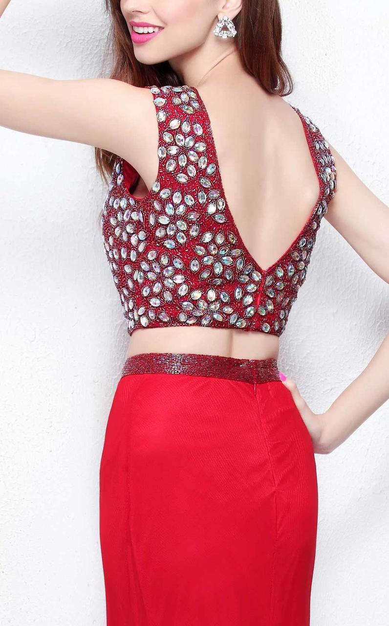 Primavera Couture - 1511 Bejeweled Illusion Bateau Neck Sheath Dress Special Occasion Dress