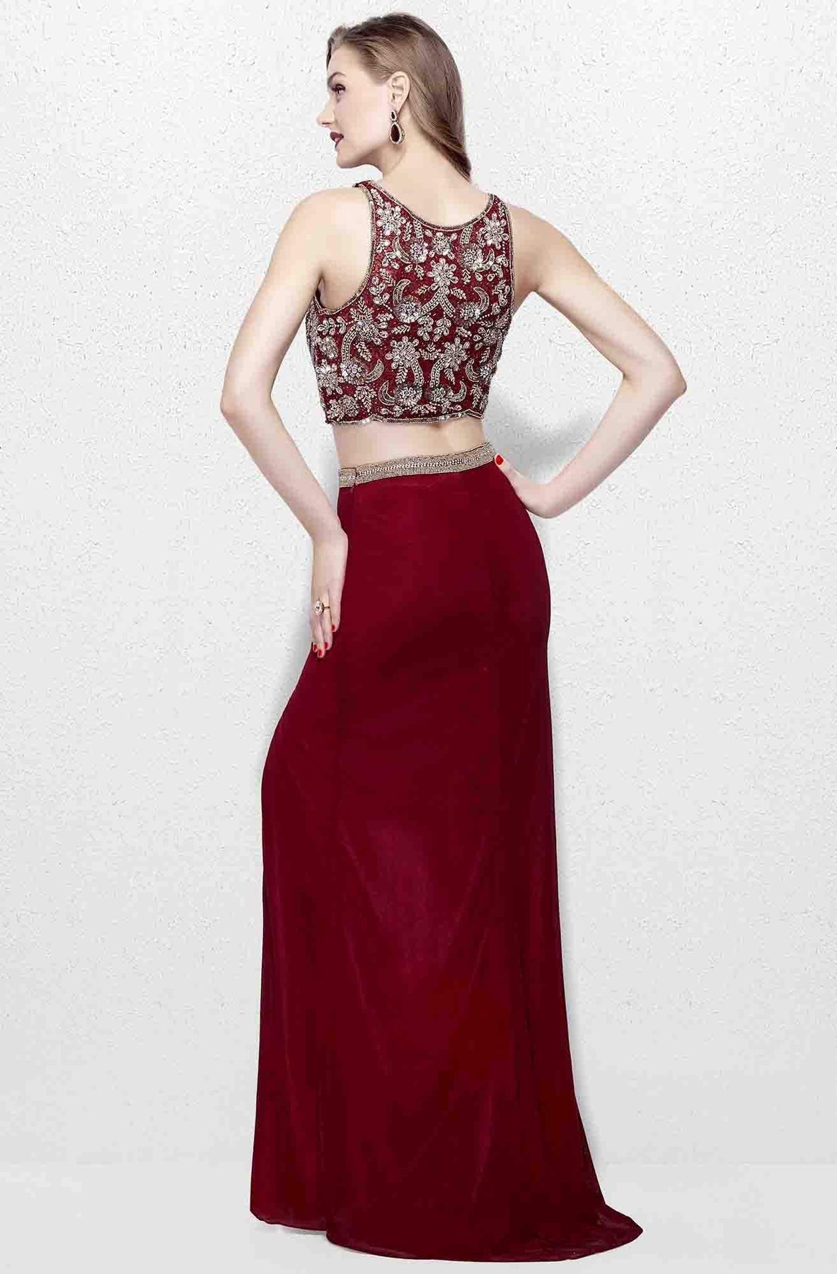 Primavera Couture - 3063 Two-Piece Beaded Bateau Evening Gown Evening Dresses