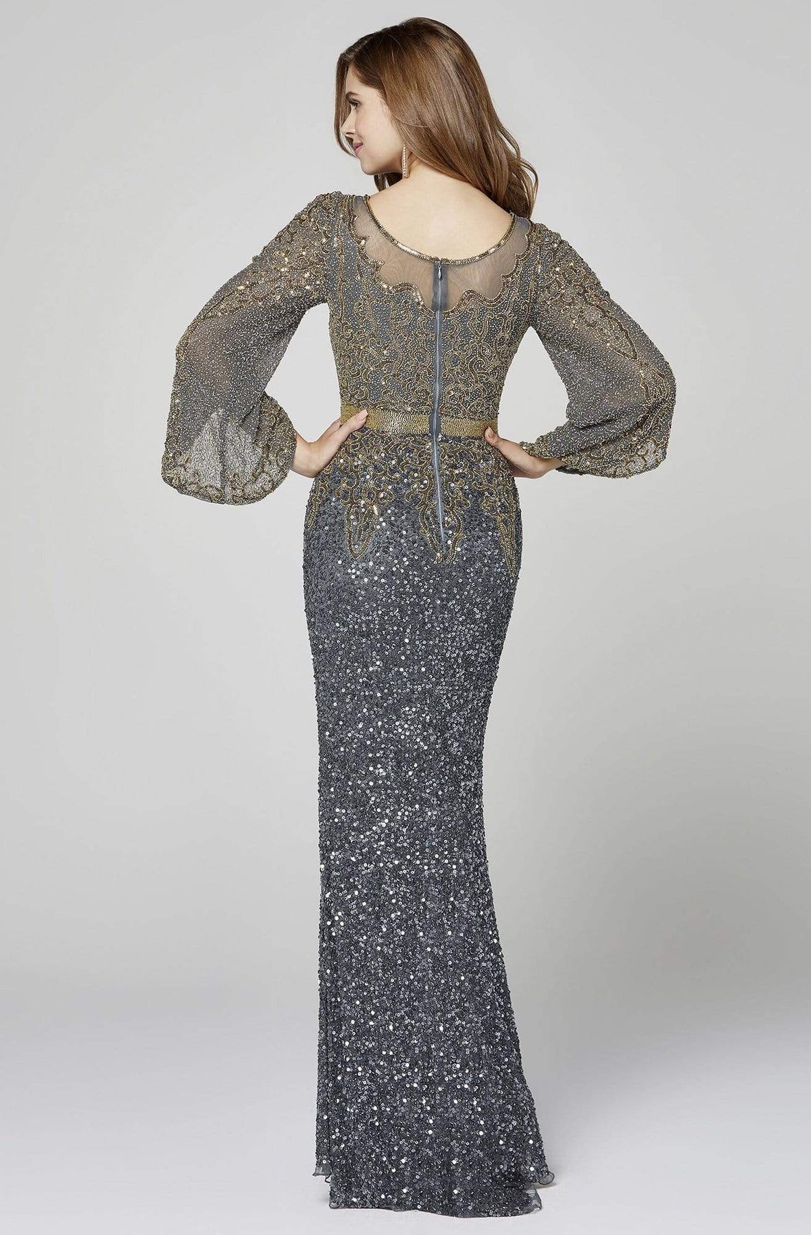 Primavera Couture - 3378 Embellished Bateau Sheath Dress Evening Dresses