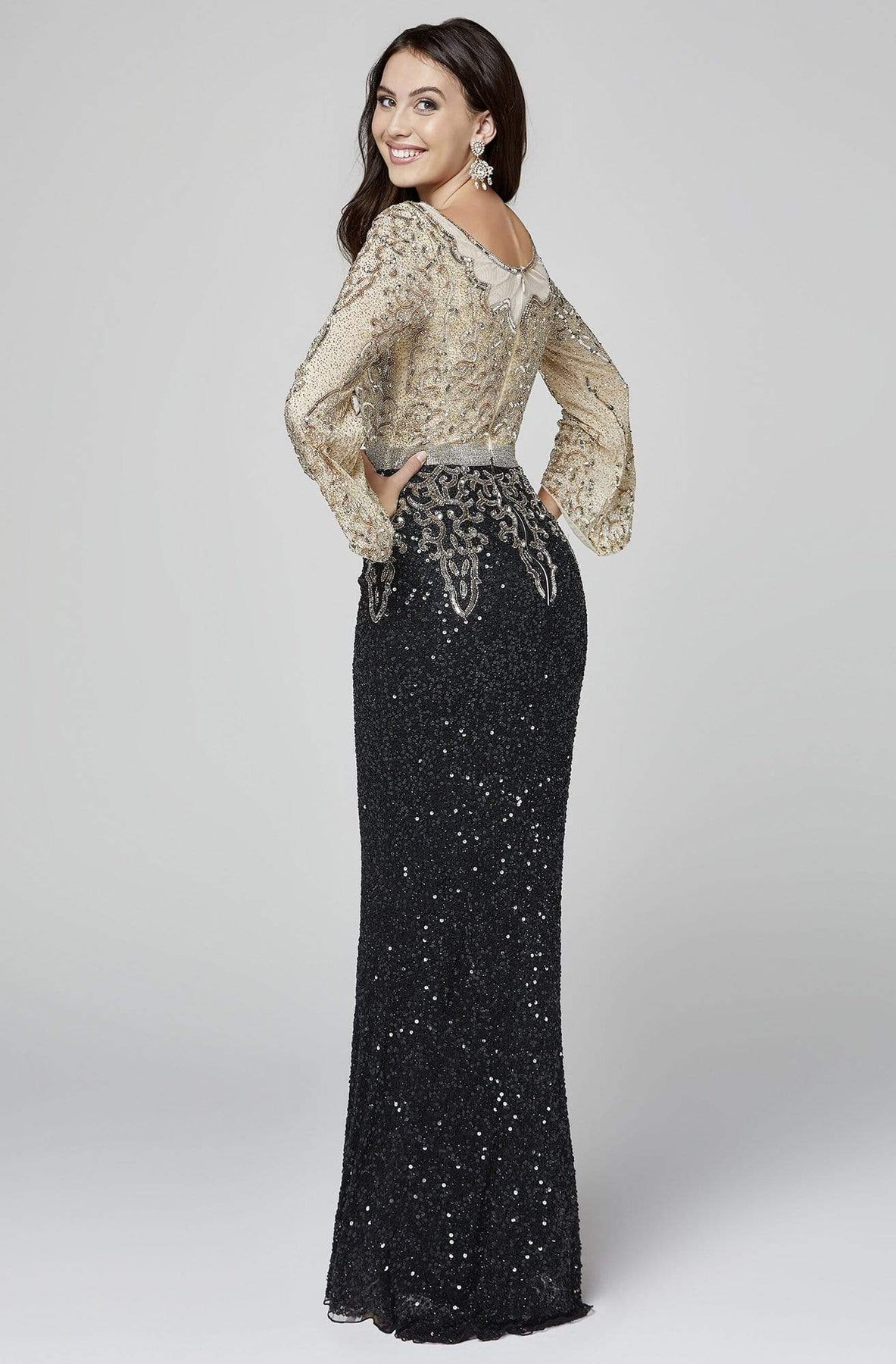 Primavera Couture - 3378 Embellished Bateau Sheath Dress Evening Dresses