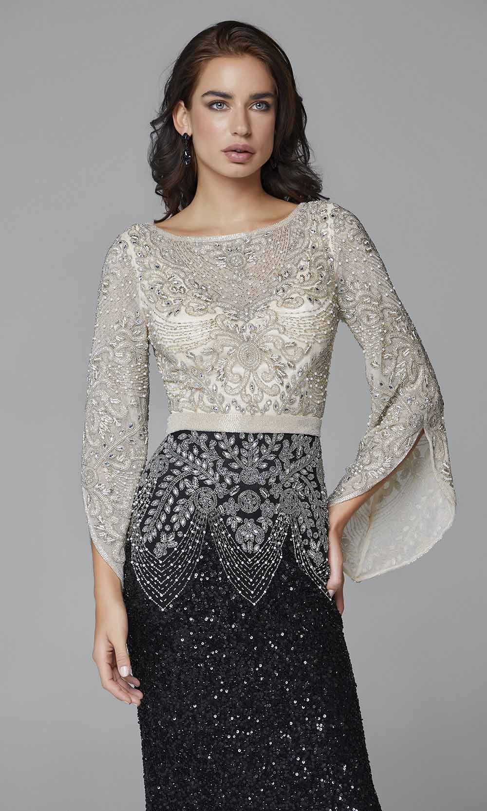 Primavera Couture - 3680 Embellished Bateau Neck Sheath Dress Evening Dresses