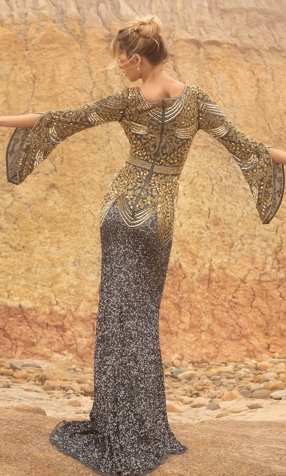 Primavera Couture - 3680 Embellished Bateau Neck Sheath Dress Evening Dresses