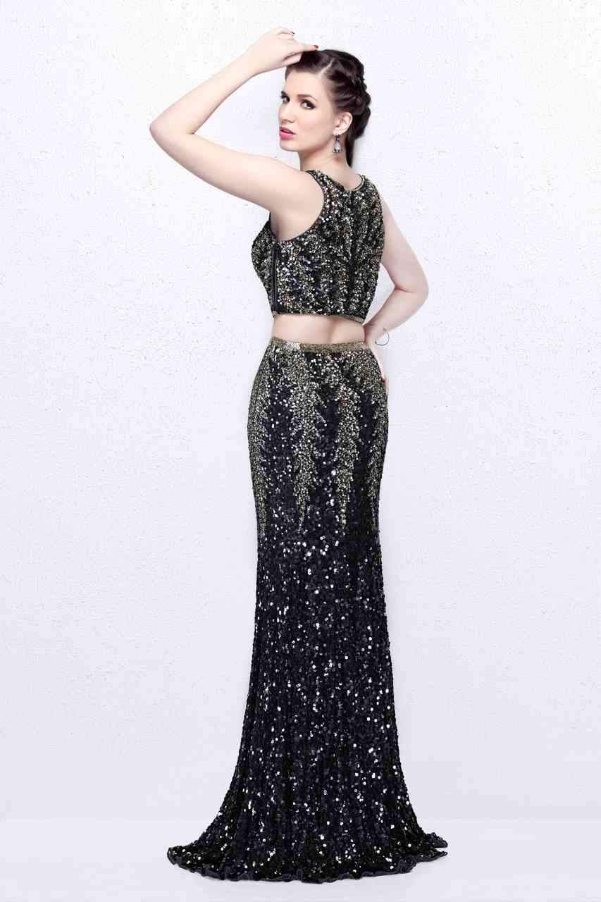 Primavera Couture - Elegant Two-Piece Jewel Illusion Sheath Gown 1859 Special Occasion Dress