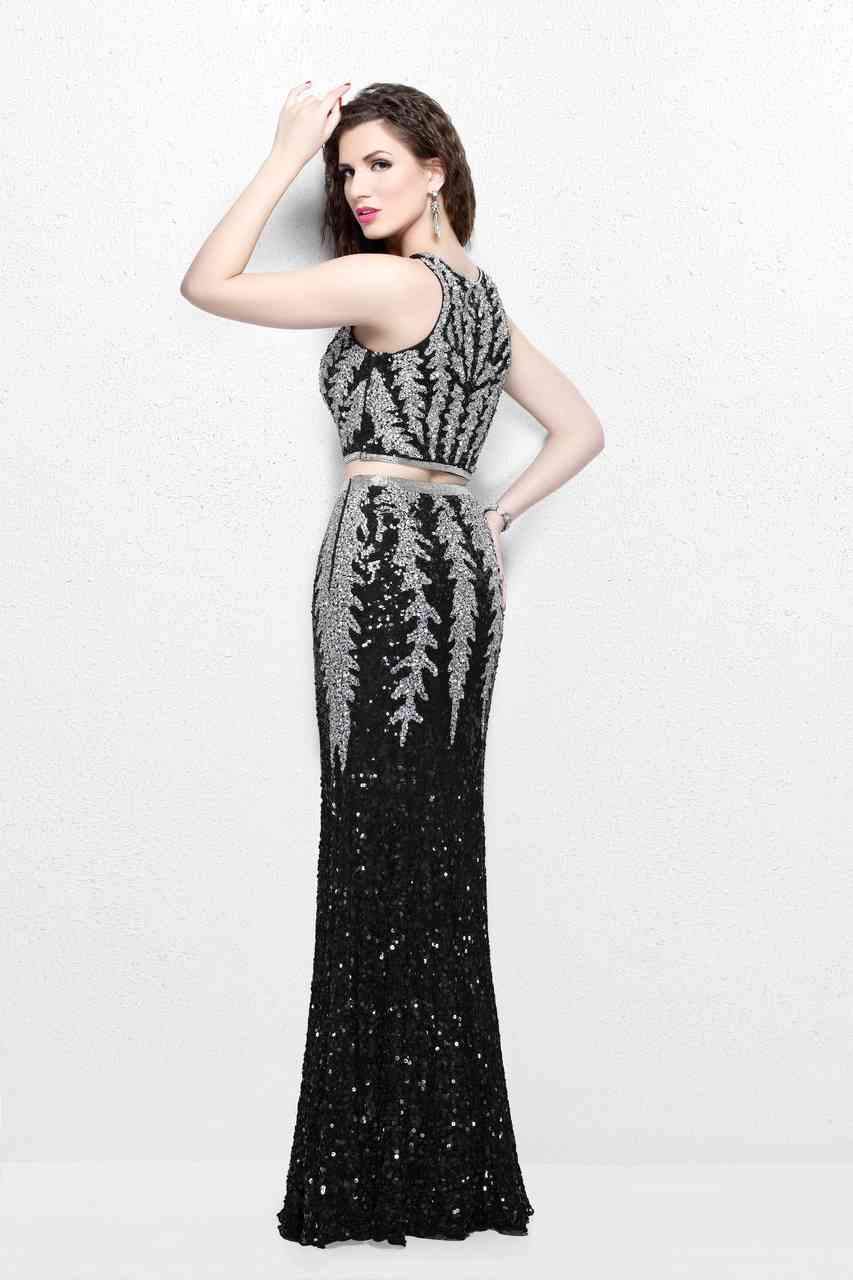 Primavera Couture - Elegant Two-Piece Jewel Illusion Sheath Gown 1859 Special Occasion Dress