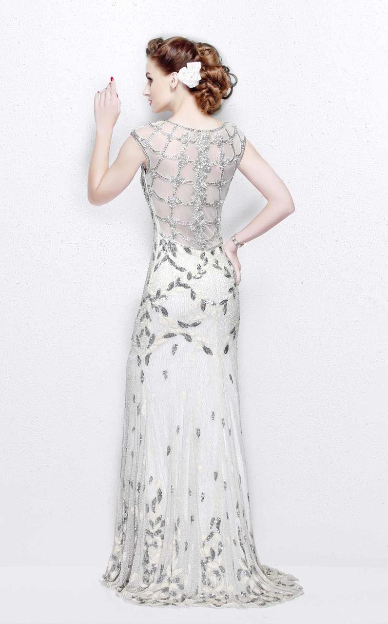 Primavera Couture - Exquisite Multi-Colored Leafy Patterned Long Dress 1812 Special Occasion Dress